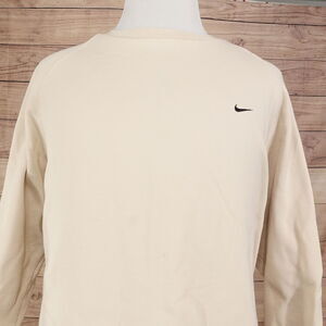 VINTAGE NIKE SWOOSH SILVER TAG 00s Y2K ESSENTIALS CREAM CREW NECK SWEATSHIRT 2XL